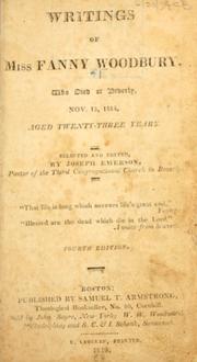 Cover of Writings of Miss Fanny Woodbury by Fanny Woodbury