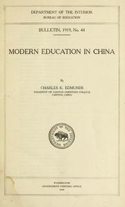 Front cover of Modern education in China by Charles Keyser Edmunds