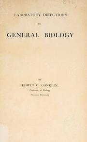 Cover of Laboratory directions in general biology by Edwin Grant Conklin