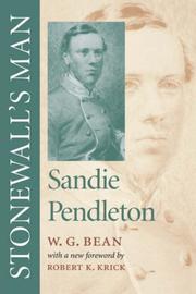 Cover of Stonewall's man: Sandie Pendleton by W. G. Bean