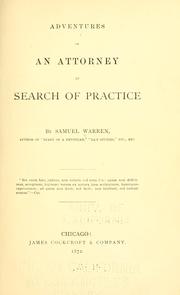 Front cover of Adventures Of An Attorney In Search Of Practice by Samuel Warren
