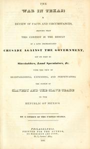 Cover of The war in Texas by Benjamin Lundy