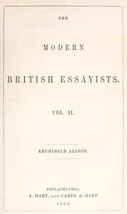 Cover of Miscellaneous essays by Archibald Alison