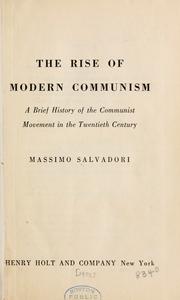 Cover of The rise of modern communism by Massimo Salvadori