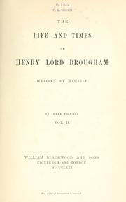 Cover of The life and times of Henry, Lord Brougham by Brougham and Vaux, Henry Brougham Baron