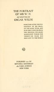Front cover of The portrait of Mr. W.H by Oscar Wilde