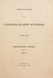 Cover of Proceedings of the California Academy of Sciences by California Academy of Sciences.