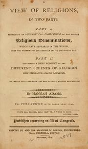 Cover of A view of religions, in two parts by Hannah Adams