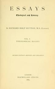 Cover of Essays, theological and literary by Richard Holt Hutton