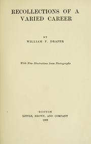 Front cover of Recollections of a varied career by William F. Draper