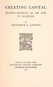 Cover of Creating capital by Frederick L. Lipman
