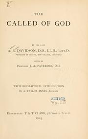 Front cover of The called of God by Davidson, A. B.