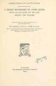Cover of A short biography of John Leeth by John Leeth