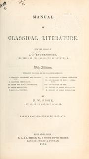 Cover of Manual of classical literature by Johann Joachim Eschenburg