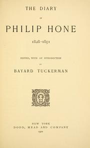 Front cover of The diary of Philip Hone, 1828-1851 by Philip Hone