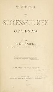 Front cover of Types of successful men of Texas by Lewis E. Daniell