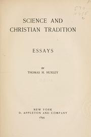 Front cover of Science and Christian tradition by Thomas Henry Huxley