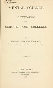 Cover of Mental Science by Edward John Hamilton