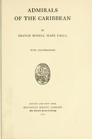 Front cover of Admirals of the Caribbean by Francis Russell Hart