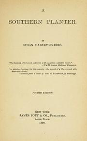 Front cover of A southern planter by Smedes, Susan Dabney
