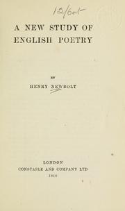 Cover of A new study of English poetry by Sir Henry John Newbolt