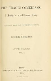 Cover of The tragic comedians by George Meredith