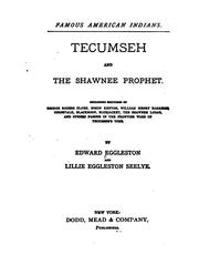 Front cover of Tecumseh and the Shawnee prophet by Edward Eggleston