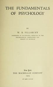 Front cover of The fundamentals of psychology by Walter Bowers Pillsbury