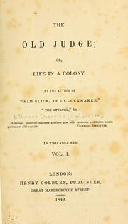 Front cover of The old judge by Thomas Chandler Haliburton