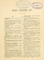Cover of Who wrote it? by William Adolphus Wheeler