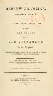 Cover of A Hebrew grammar, without points by John Smith