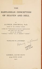 Cover of The Babylonian conception of heaven and hell by Alfred Jeremias
