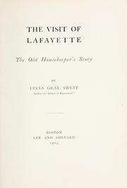 Front cover of The visit of Lafayette by Lucia Gray Swett