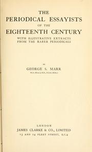 Front cover of The periodical essayists of the eighteenth century by George Simpson Marr