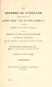 Front cover of The history of Scotland by William Robertson