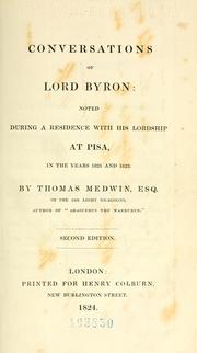 Front cover of Conversations of Lord Byron by Thomas Medwin