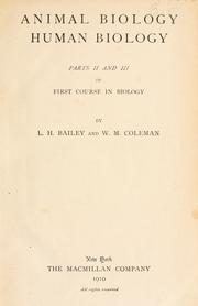 Front cover of Animal biology by L. H. Bailey