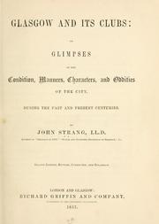 Front cover of Glasgow and its clubs by John Strang