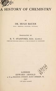 Cover of A history of chemistry by Bauer, Karl Hugo