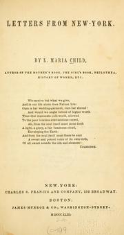 Front cover of Letters from New York by Lydia Maria Child