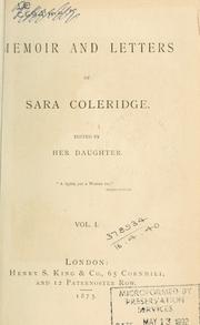 Front cover of Memoir and letters by Sara Coleridge