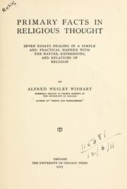Front cover of Primary facts in religious thought by Alfred Wesley Wishart