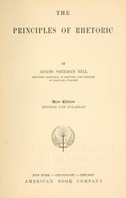 Front cover of The Principles Of Rhetoric by Adams Sherman Hill
