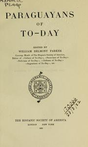Cover of Paraguayans of to-day by William Belmont Parker