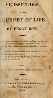 Cover of Vicissitudes, or, The journey of life by Peggy Dow