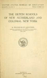 Front cover of The Dutch schools of New Netherland and colonial New York by William Heard Kilpatrick