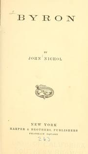 Cover of Byron by Nichol, John