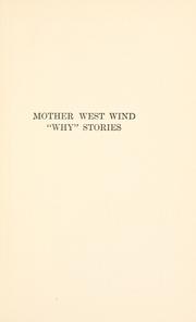 Cover of Mother West Wind "when" stories by Thornton W. Burgess