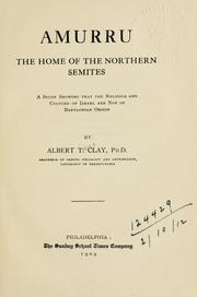 Front cover of Amurru, the home of the Northern Semites by Albert Tobias Clay