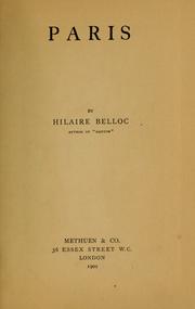Cover of Paris by Hilaire Belloc